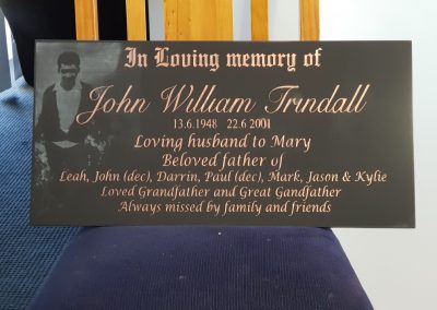 Small size Black Headstone with Custom Picture Engraving