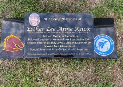 Small Size Black Headstone with emblem on side